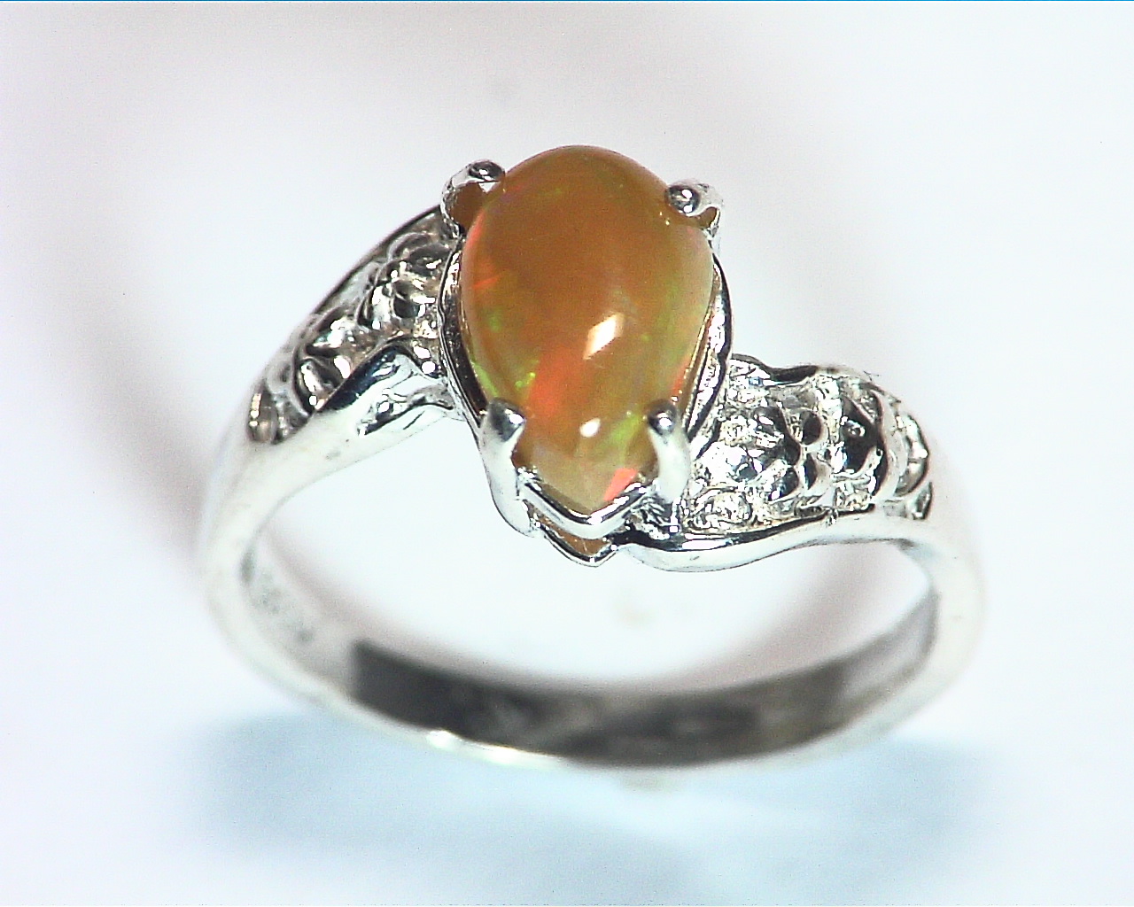 Opal (Mexican) Genuine Gemstone in Sterling silver Ring RSS,600 7