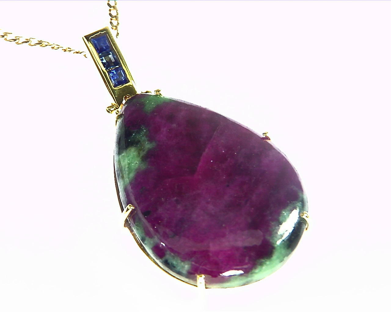 Zoisite Gold Pendent 2