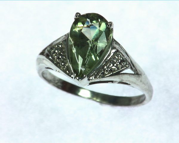 Green Beryl Sterling Silver Ring