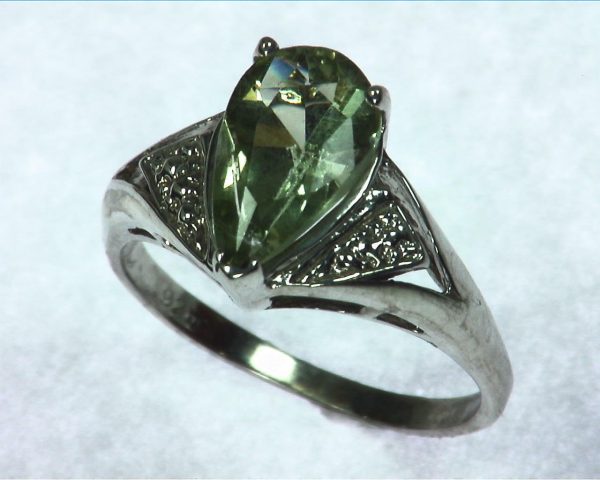 Green Beryl Sterling Silver Ring