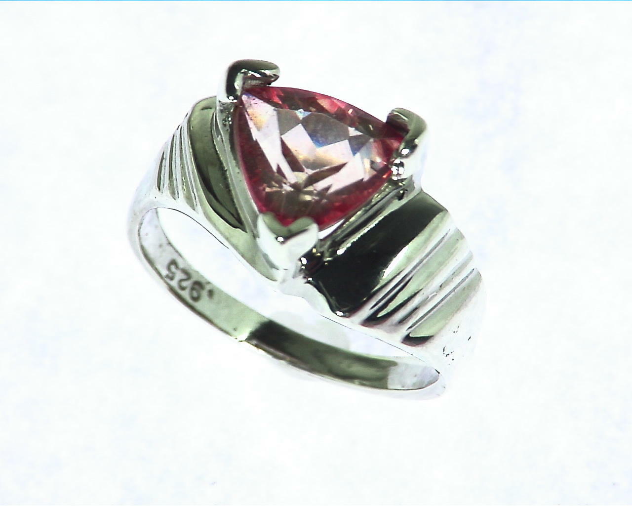 Rose Quarts Sterling Silver Lady,s Ring RSS,471