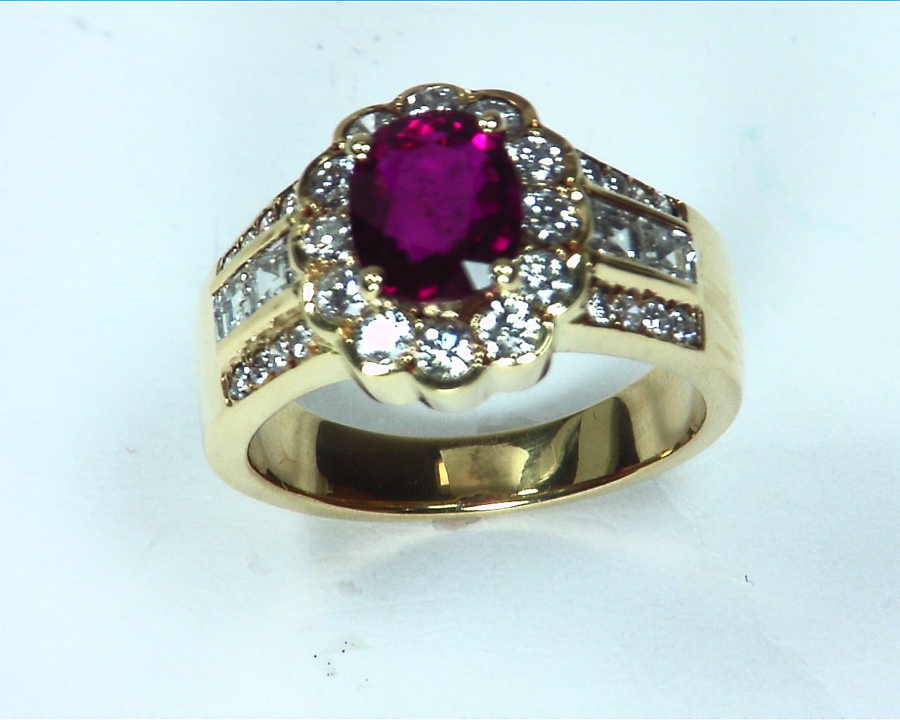 Ruby 18 kt Gold and Diamond Engagement Ring InUnique Design,RFK,254 5
