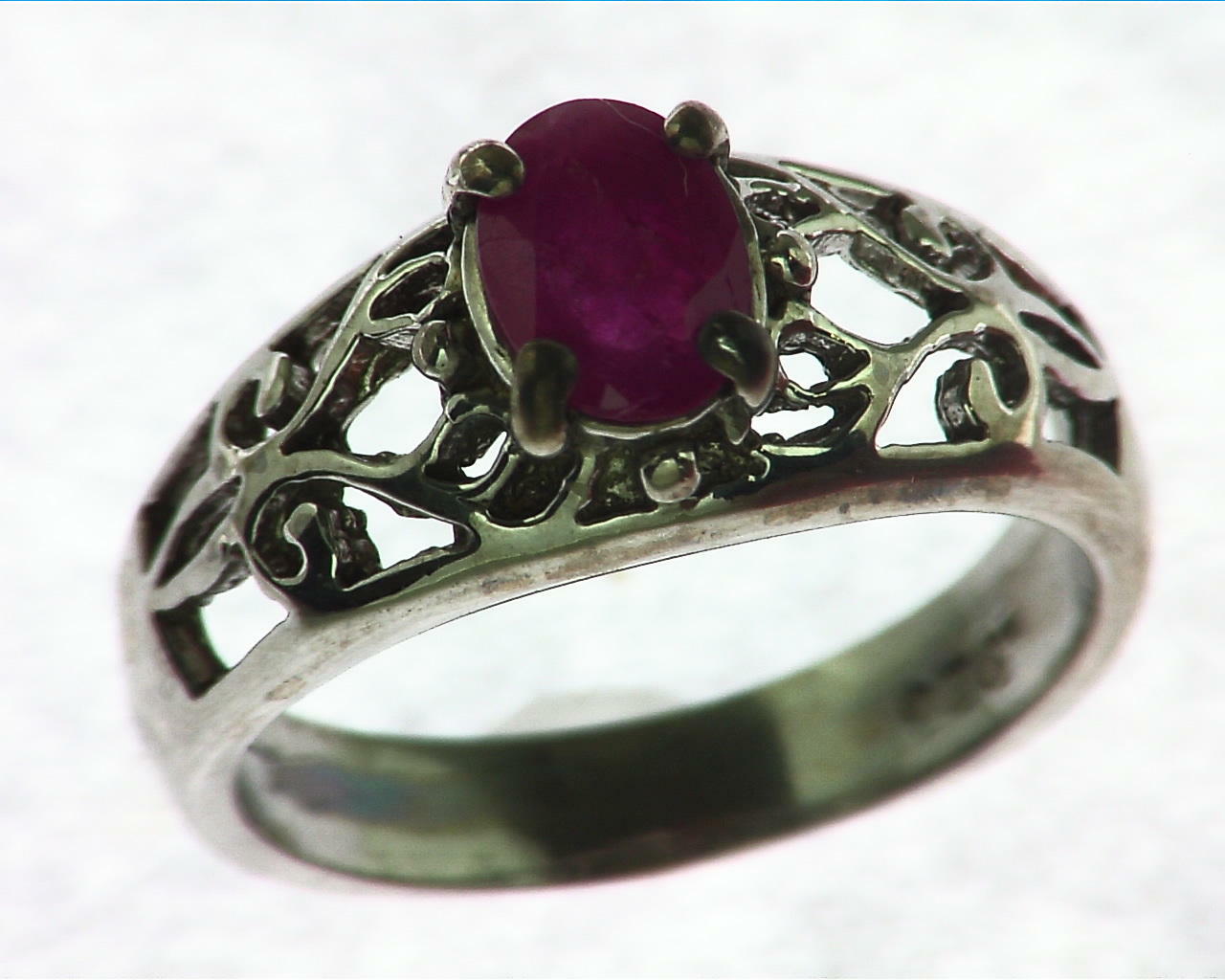 Ruby Sterling Silver Ring 4