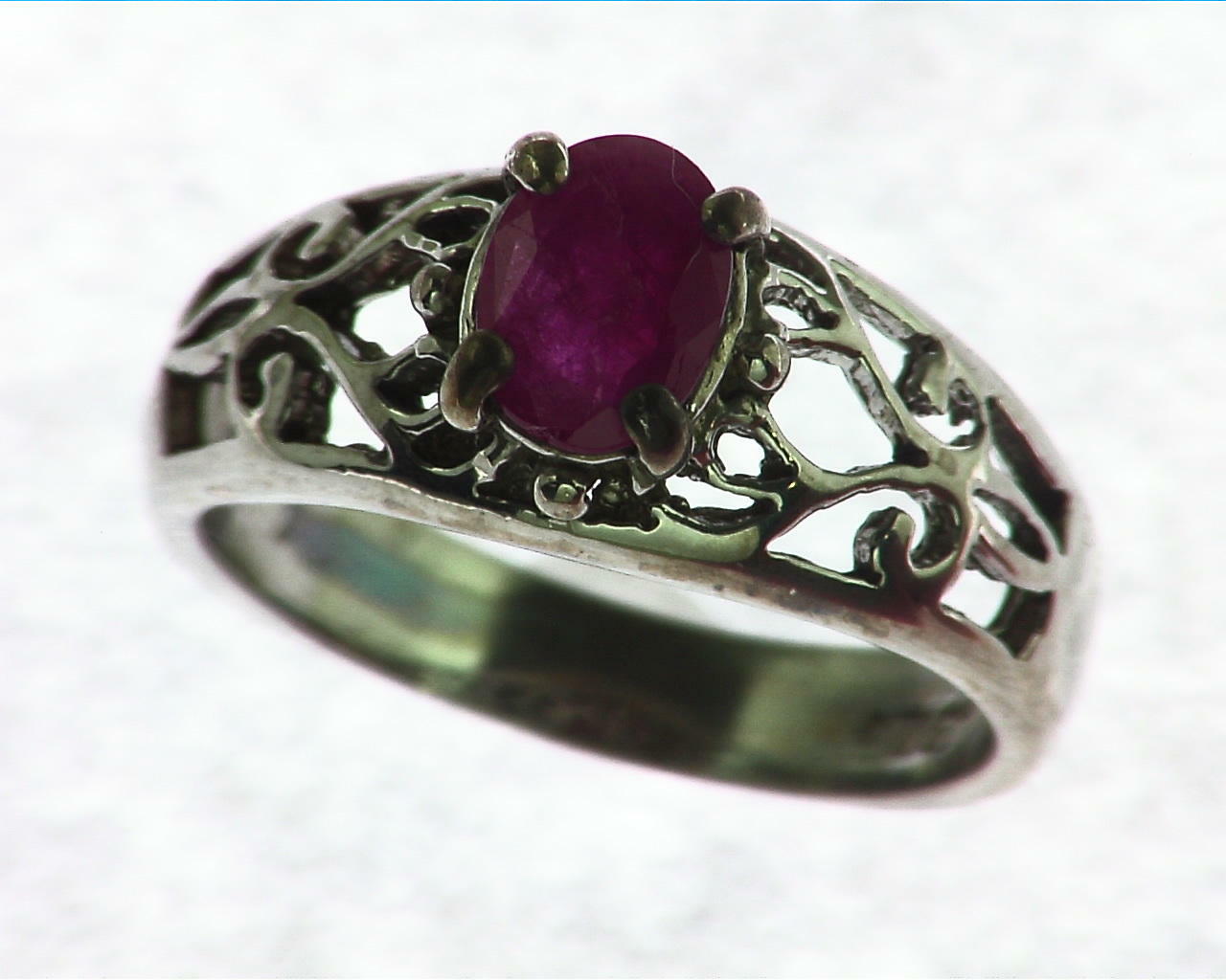 Ruby Sterling Silver Ring 5