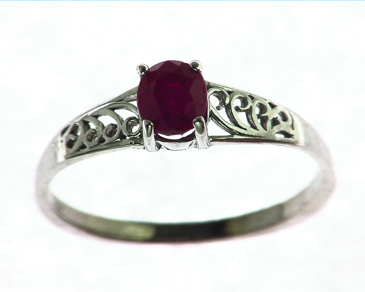 Ruby Sterling Silver Ring.