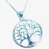 Beautiful Tree of Life Rhodium Plated Sterling Silver Necklace 18 3