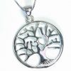 Beautiful Tree of Life Rhodium Plated Sterling Silver Necklace 18 1