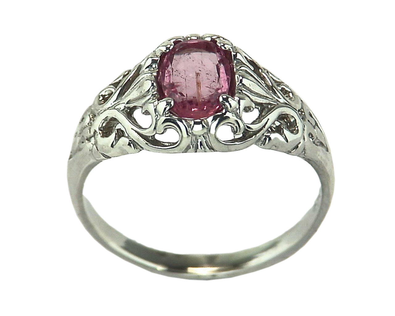 Pink Tourmaline Natural Genuine Gemstone Set in Sterling Silver Ring RSS447 1