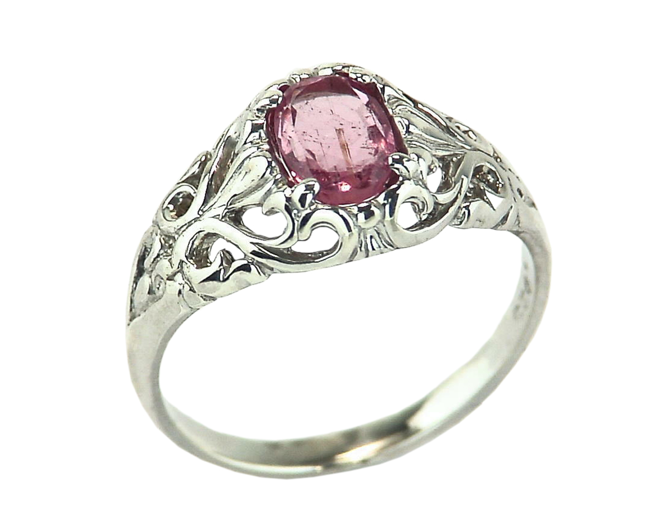 Pink Tourmaline Natural Genuine Gemstone Set in Sterling Silver Ring RSS447 3